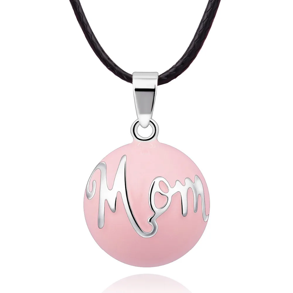 

Eudora Angel Caller Baby Chime Ball Pink "Mom"Letter Harmony Bola Ball Ringing Bola Pendant Necklace Fine Jewelry Pregnant Gift