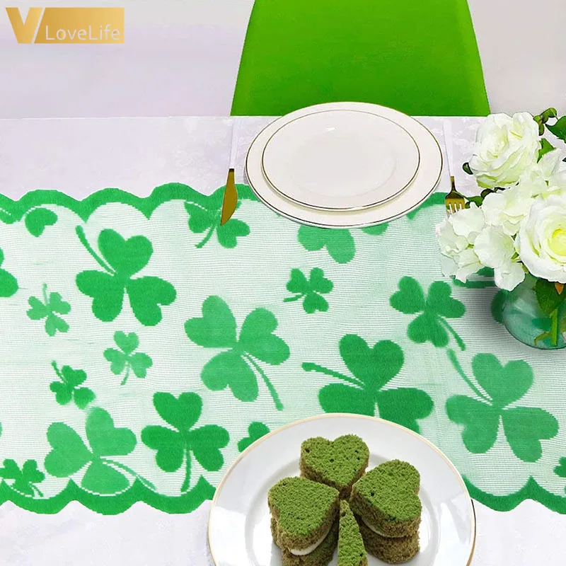 В стиле Св. Патрика День Святого Валентина кружевное Настольная дорожка 13x72 дюйма