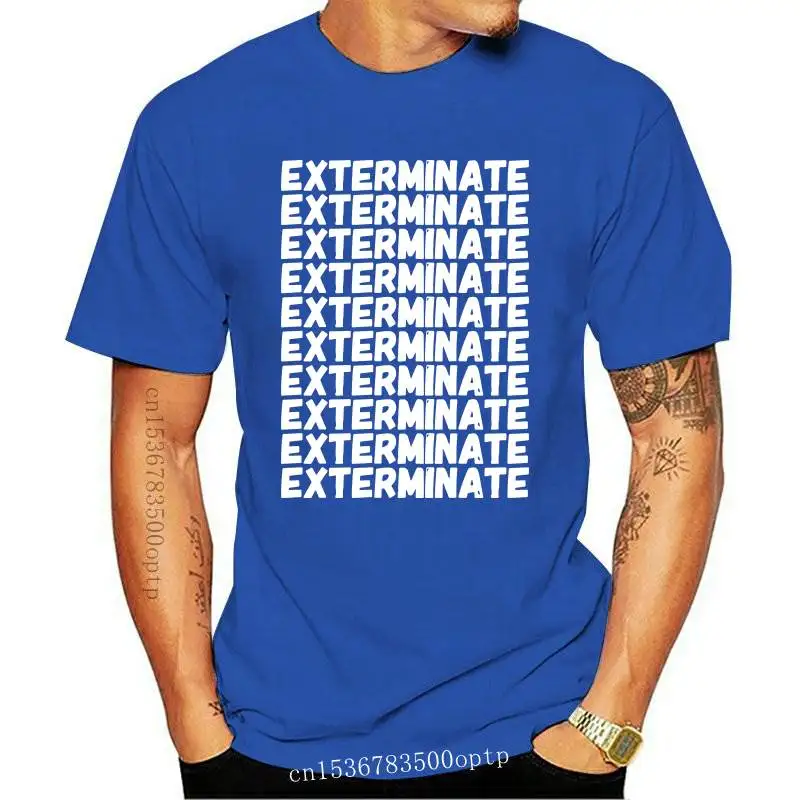 

Новое поступление 2021, повседневные футболки Exterminate, полностью хлопковые футболки с ремешком для взрослых, Летние повседневные футболки в ст...