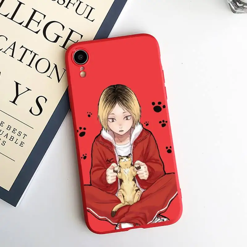

Anime Kenma Kozume Of Haikyuu Phone Case Candy Color for iPhone 6 7 8 11 12 s mini pro X XS XR MAX Plus