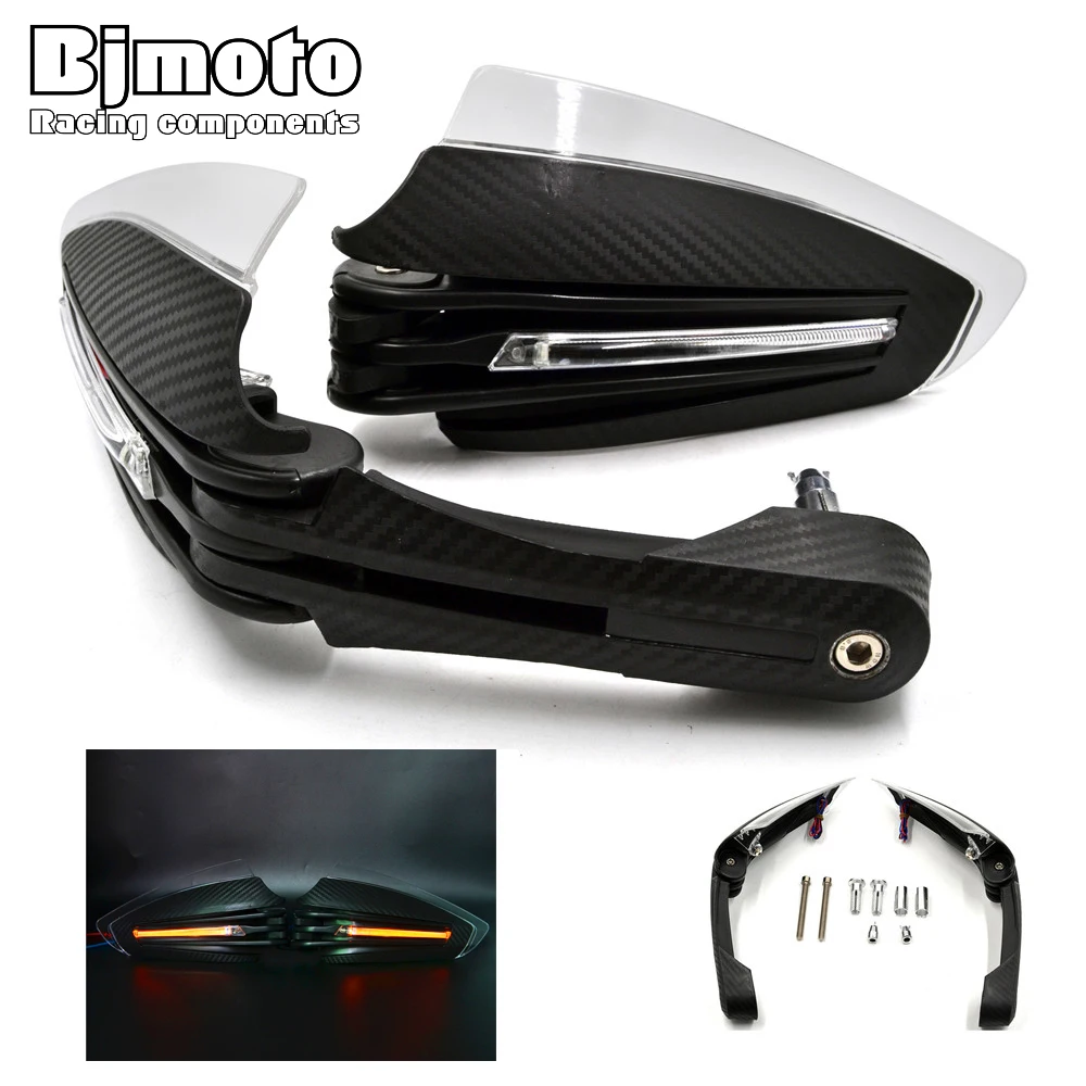 Защита на руль мотоцикла защитная накладка для езды мотоцикле с LED подсветильник