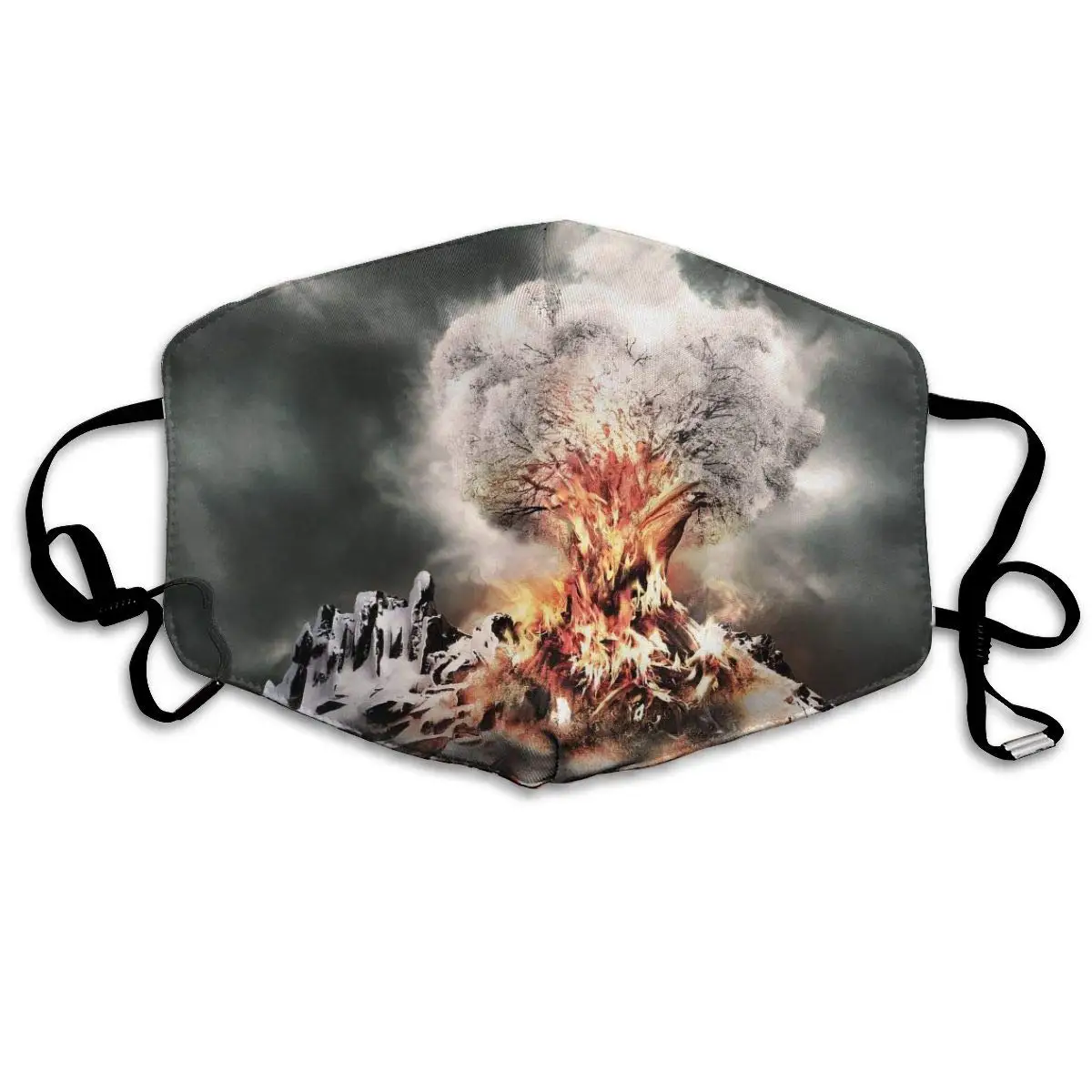 

Volcano Eruption Anti Dust Half Face Mouth Mask, Unisex Cotton Warm Fashion Adjustable Washable Mask