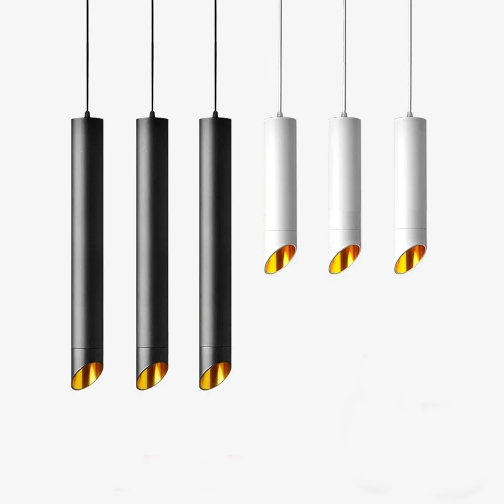 Comedor de Bar hogar colgante de lámpara luz contra decoración cilindro tubo colgante Luz de cocina de tubo largo GU10 Dia60mm