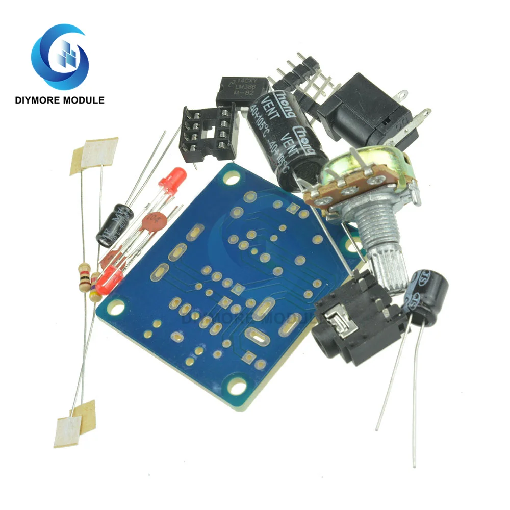 LM386 Mini Audio Amplifier DIY Kit 3.5mm 3V-12V Power Amplifier Suite Trousse Amplificador Module Board Beyond TDA2030