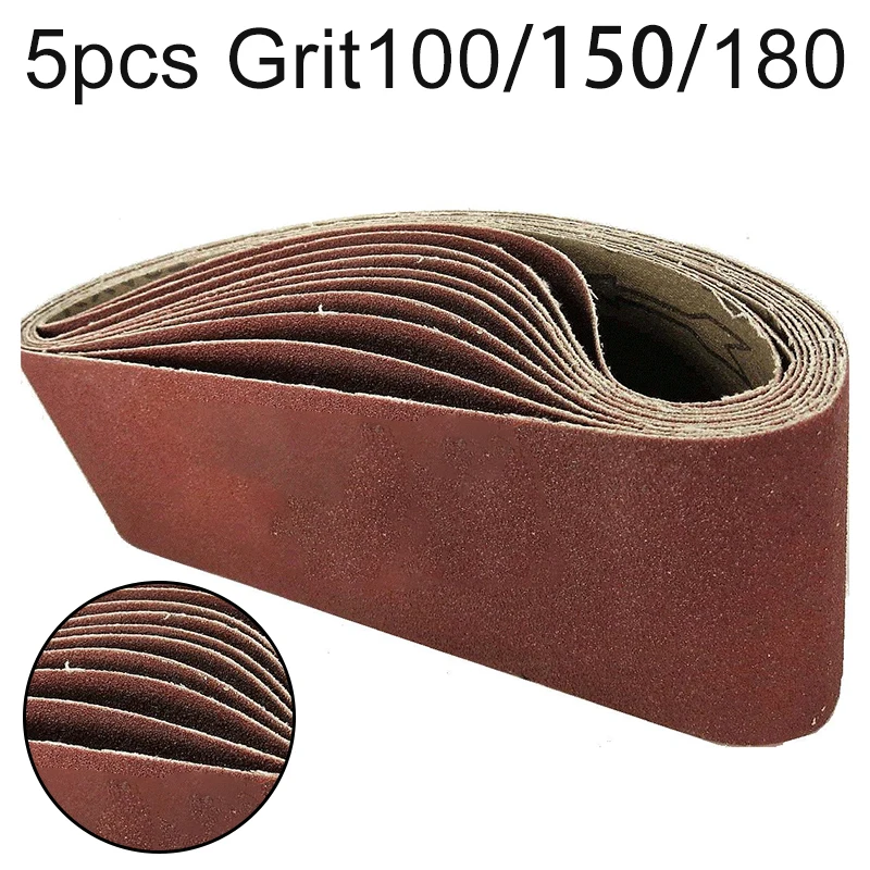 

5 Pack 3 X 21 75x533mm 100/150/180Grit Sanding Belts For Sander Tools Useful