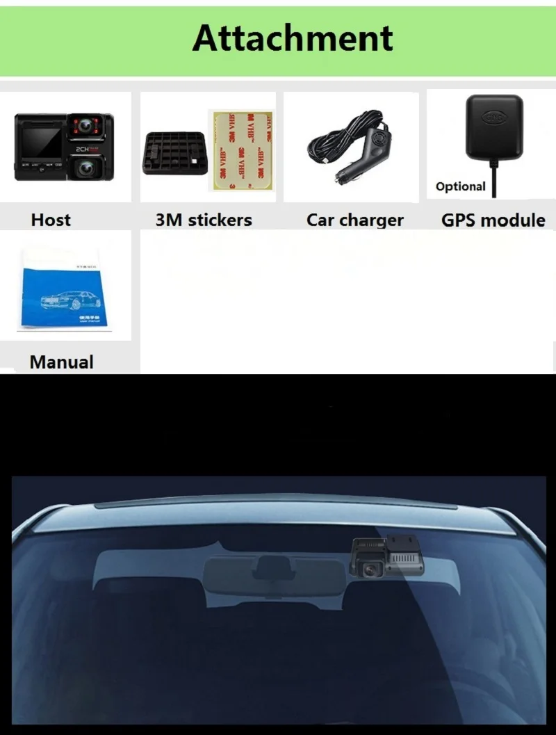 $75.20 4K 2160P WIFI GPS Logger Dual Lens Car DVR Novatek 96663 Chip Sony IMX323 Sensor Night Vision Dual Camera Dash Cam Recorder D30H