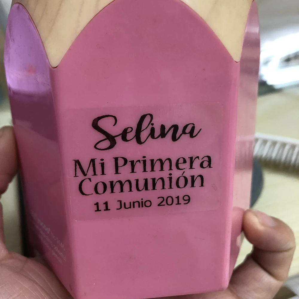 Прозрачные наклейки для первого причастия PRIMERA Comunion персонализированные 1/2