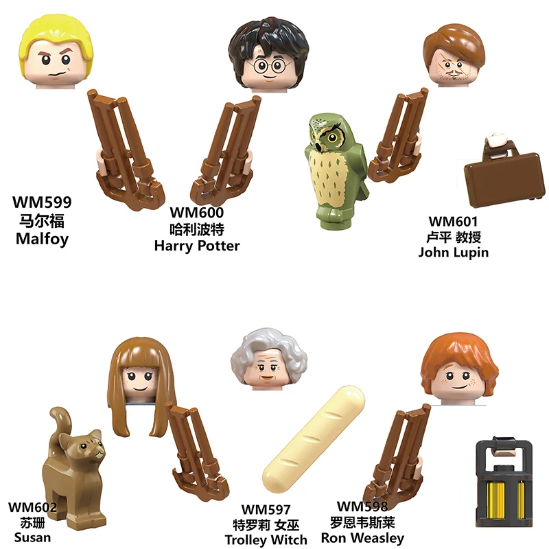 

Movies character harri Ron Voldemort Hermione plastic assembly minifigure building blocks pottered Toys Children birthday gifts