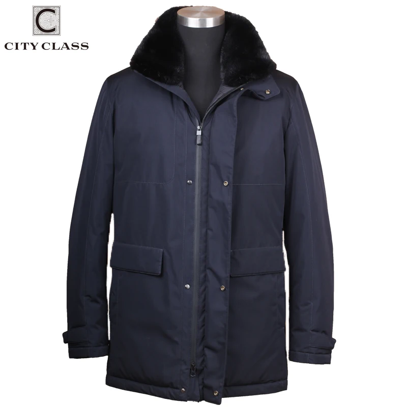 Куртка мужская зимняя со съемным капюшоном и воротником из меха енота|Мужские