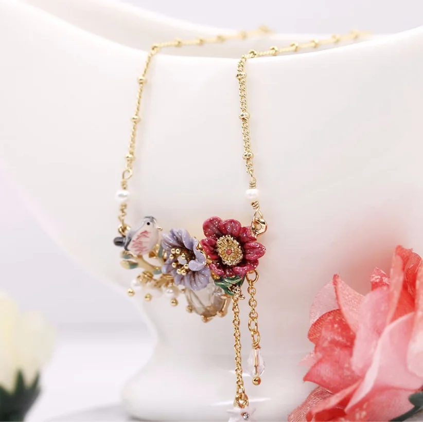 Сочный виноград ручная роспись Эмаль Глазурь ожерелье ювелирные изделия зимний