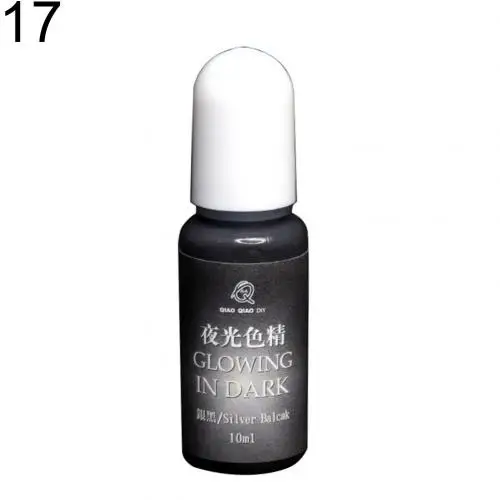 Silver Black Лидер продаж, 20 цветов, светящийся пигментный краситель, УФ-смола, эпоксидная смола, сделай сам, сделай сам, изготовление ювелирных изделий, игрушки, подарок, украшение, поставка, ювелирные изделия, УФ R - Цвет: Silver Black