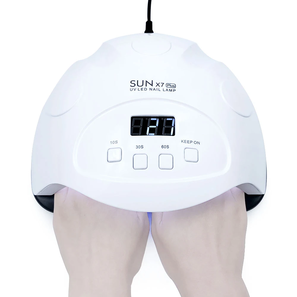 УФ лампа для ногтей SUN X7Plus светодиодная сушки 90 Вт гель лака отверждающая свет с