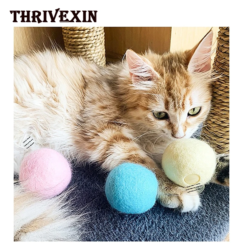 

Smart Interactive Ball Toys for Cats and Kitten Catnip Cat Training Toy Fun Colorful Squeaky Balls Pet Playing Supplies Products