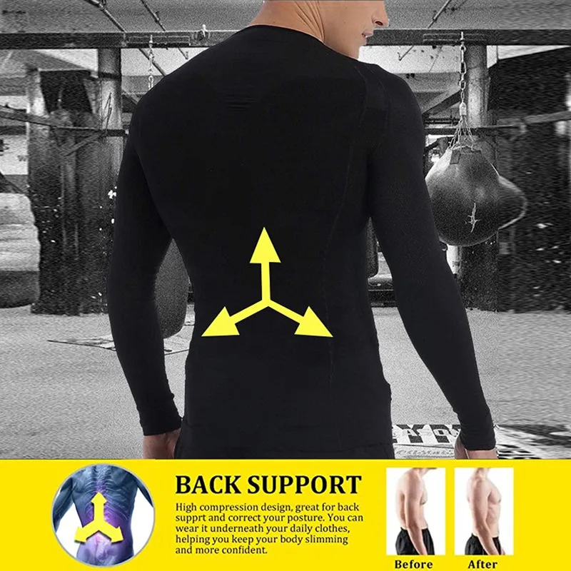 

Slimming Belt Belly Shapewear Men Long Sleeve Vest Body Shaper Neoprene Abdomen Fat Burning Shapewear Sweat Corset Fitness