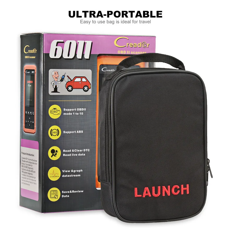 launch CR6011 Автомобильный сканер OBD2 сканирующий инструмент Creader 6011 ABS подушка