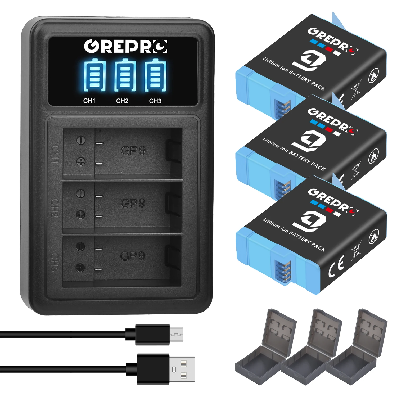 

1780mAh Battery with 3 Way Charger for GoPro HERO11 Black, HERO9 Black 5K Action Camera, HERO10 Black