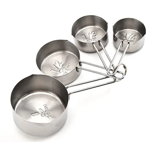 4PCS Silver 4 шт./8 мерные ложки в комплекте шт. Из нержавеющей стали, для выпечки чая, кофе, кухонные весы, мерная чашка, Скандинавское розовое золото, набор мерных ложек - Цвет: 4PCS Silver