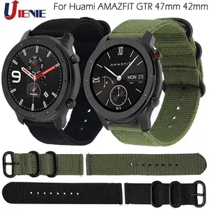 Ремешок нейлоновый холщовый для Xiaomi Huami Amazfit Bip Stratos 3 22S PACE GTR 4247 мм, браслет для Samsung Gear S3 S2