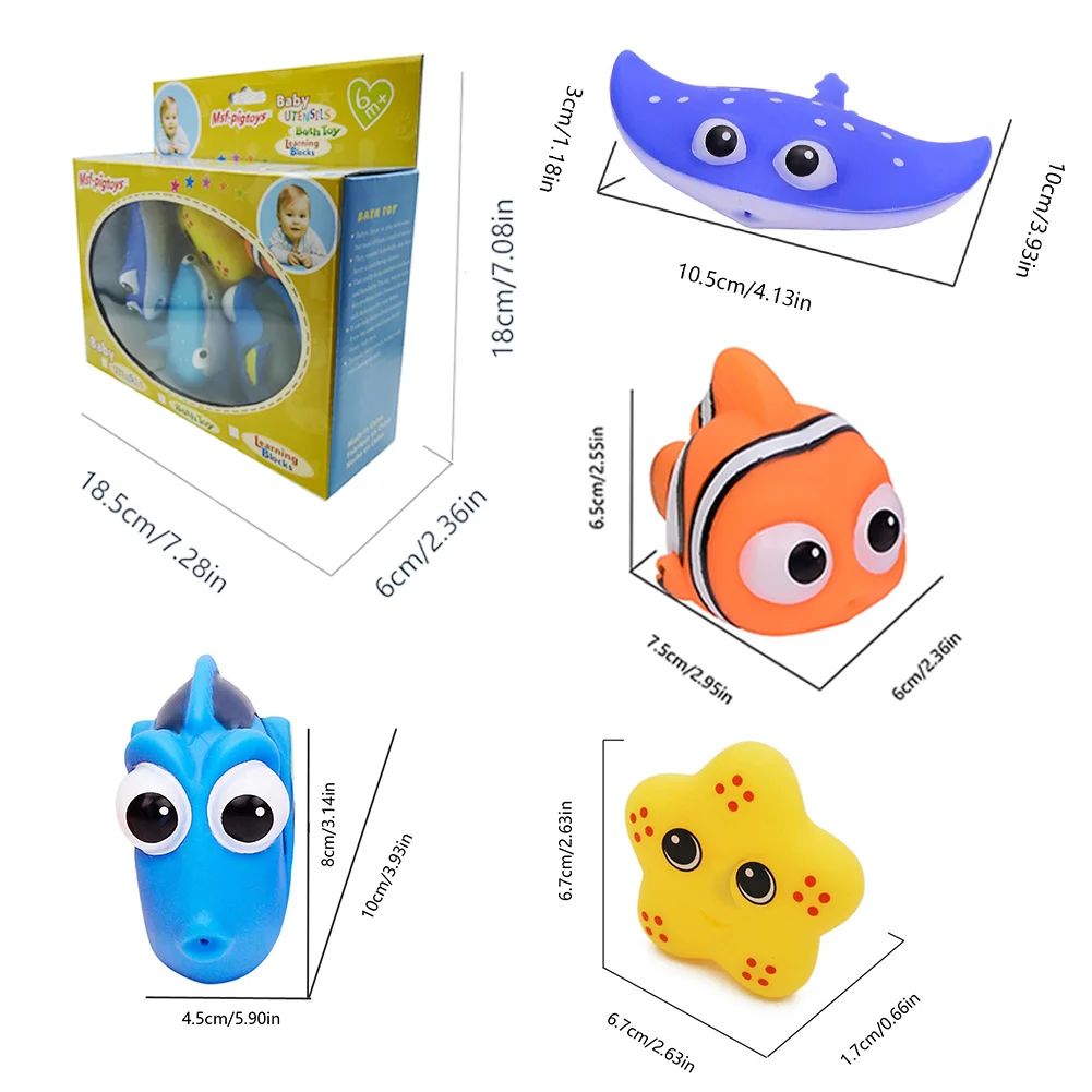 

Baby Cute Animals Bath Toy Swimming Spray Water Toys Soft Rubber Float Squeeze Spray Water Kids Swimming Pool Play Funny Gift