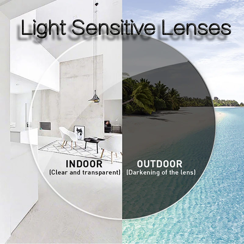 Handoer 1.67 Photochromic Single Vision Optical Prescription Lenses Fast Color Change Light-Sensitive Correction Lens | Аксессуары для