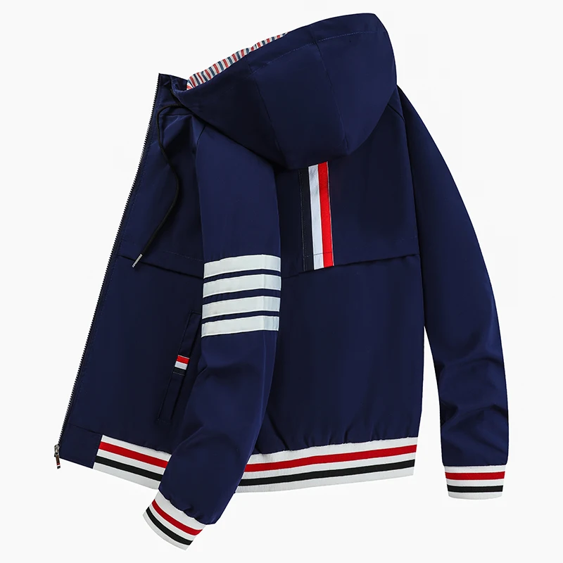 Куртки Новая Осенняя куртка с капюшоном Мужская одежда корейские модные мужские