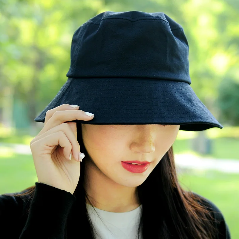 

Women Bucket Hat Fashion Cotton Two Side Wearing Bob Hat Chapeau Wholesale Fishermen Cap UV protection Visor Hats