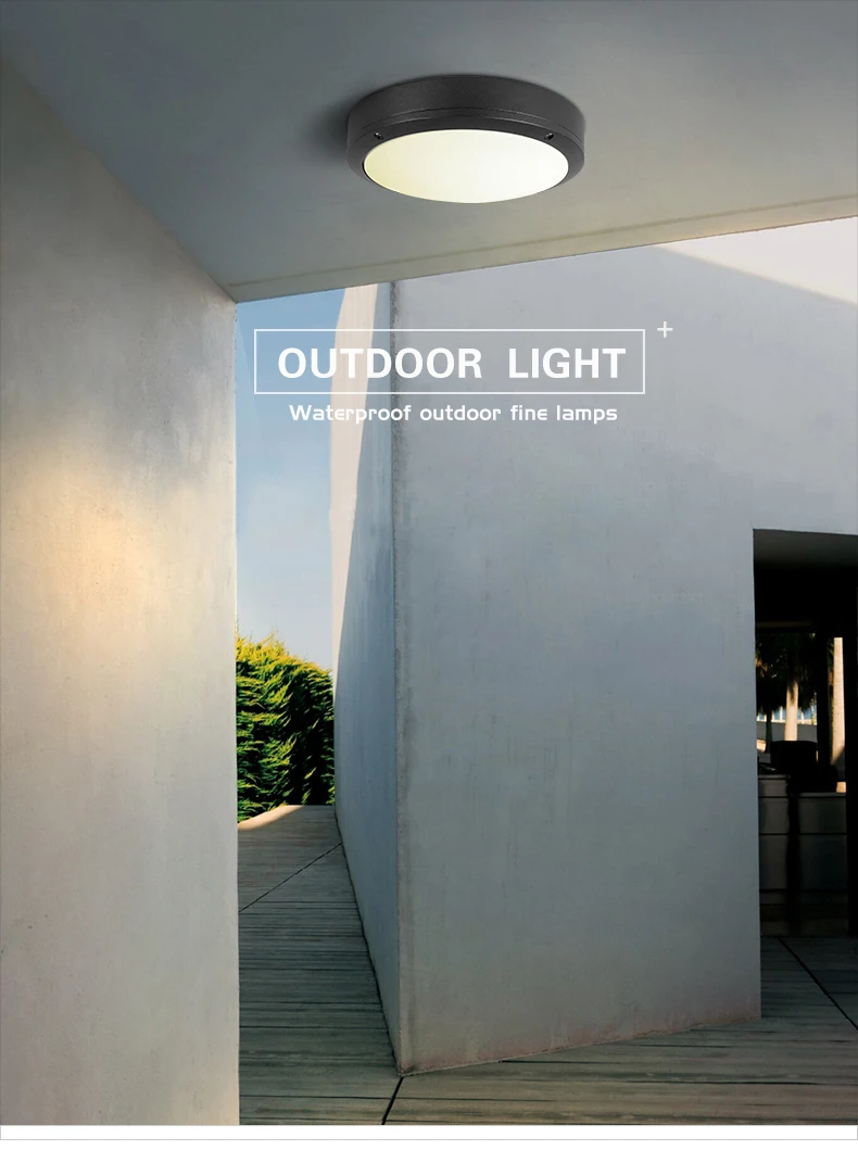 Waterproof Outdoor Lighting Bathroom Lights Wall Sconce Lamp Flush LED Ceiling Light Kitchen Balcony Porch Door Fixtures 90-260V