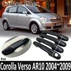 Карбоновая крышка Fibe для Toyota Corolla Verso AR10 2004  2009 2005 2006 2007 2008, хромированная крышка ручки двери, ремонтные автомобильные аксессуары