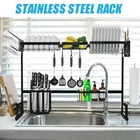 6585 см Нержавеющаясталь Кухня полка органайзер над раковиной сушилка для посуды с кружевами, держатель полки для хранения Столешница организовать