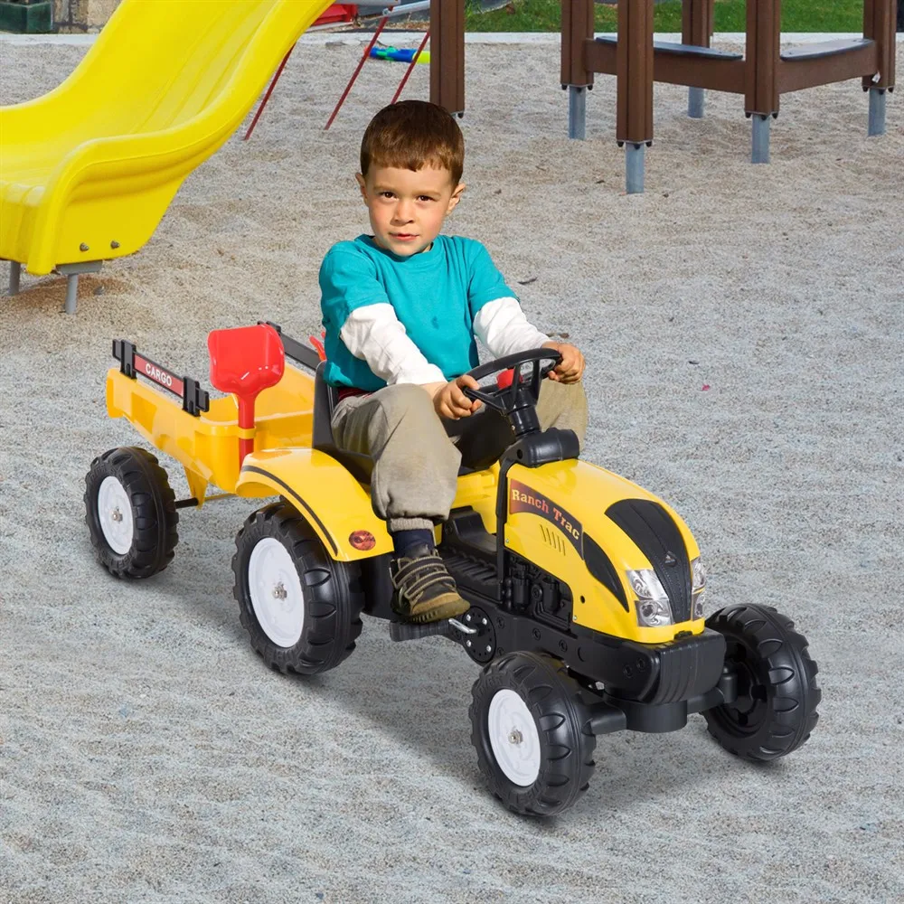 HOMCOM Pedal Tractor with Trailer 123 × 42 51 cm | Игрушки и хобби