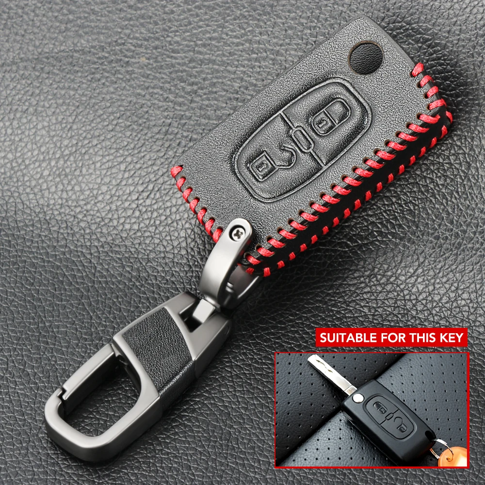 Кожаный Автомобильный брелок для ключей крышка чехол Peugeot 208 301 308 308S 408 2008 3008 4008 5008