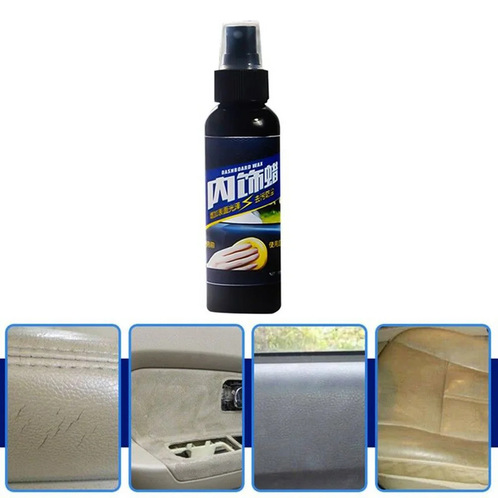 

120 ml Car Interior Maintenance Tool Spray Wax Multi-functional Cleaning Spray for Dashboard Leather Plastic Car Cleaning Agent