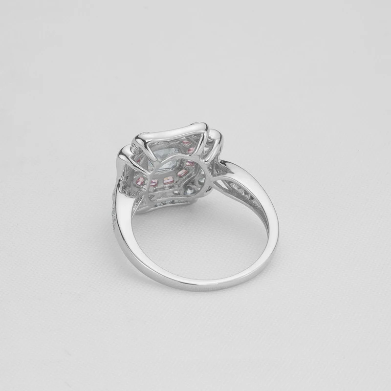 Кольцо женское из серебра 0 63 пробы с искусственным ореолом 925 карата|engagement ring|fashion