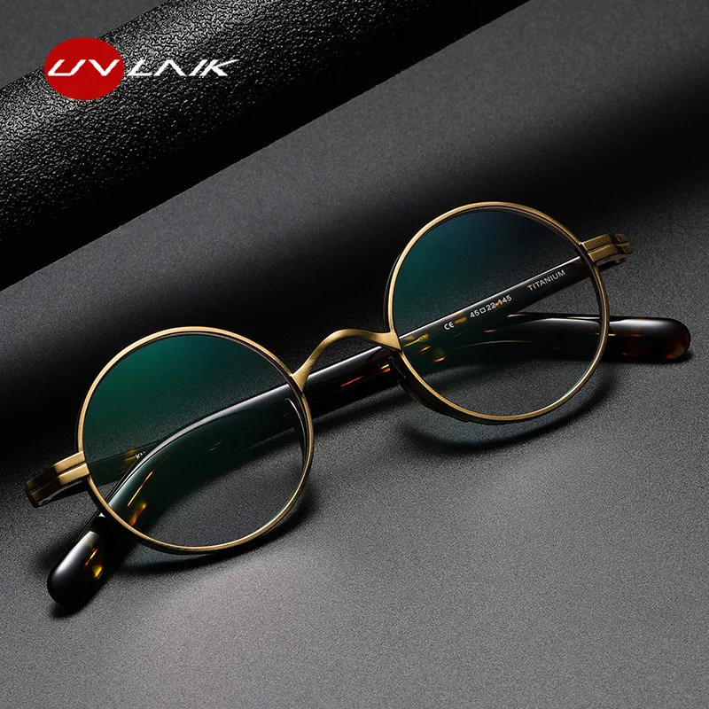 

High Quality Pure Titanium Glasses Frame Men Vintage Round Optical Prescription Spectacle Frames Women Luxury Brand Eyewear