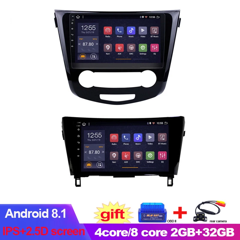 10 1 дюймовый IPS + 2.5D 8 ядерный Android 2 32G автомобильный DVD GPS навигатор для Nissan X trail qashqai