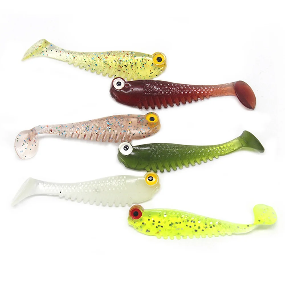 5/10/20pcs Luminous Luya Bait Fishing Lures Simulation T-tail Soft Baits Fake Artificial Night Fishing Lures Fishing Accrssories