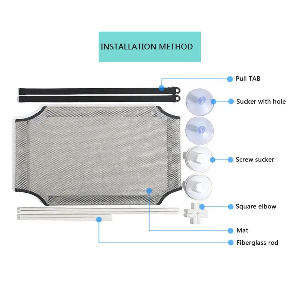

10-20kg Two Layers Hammock Pet Cat Basking Window Mounted Seat Home Suction Cup Hanging Bed Mat Lounge Cats Supplies 51x31cm
