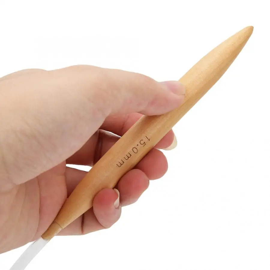 Круглая бамбуковая игла для вязания сделай сам прозрачный инструмент крючком 15