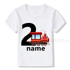 1 до 9 лет для мальчиков и девочек Прохладный поезд на день рождения цифр футболка детские футболки для мальчиков с днем рождения Футболка белая футболка; Топ для маленьких девочек;