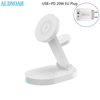 15w fast wireless charger stand for iphone 13 12 pro max mini apple watch 7 6 with touch light charging dock station for airpods