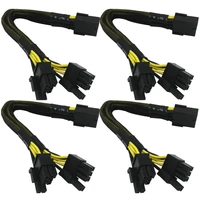 8 pin female to dual 8 pin 62 male 18 awg pci e gpu miner graphics card vga sleeve extension power cord splitter