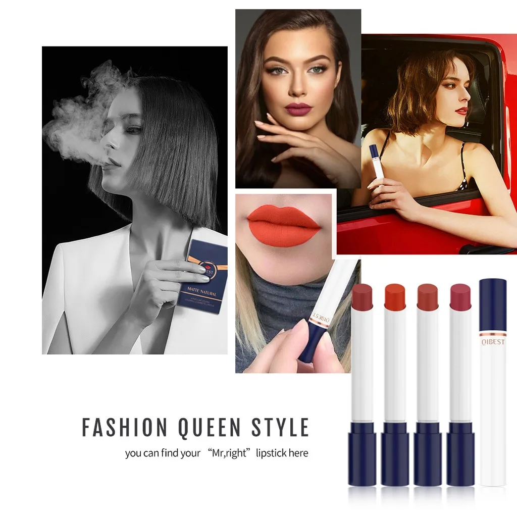 Сексуальная Красная губная помада, матовая табачная трубка, Набор губной помады, 4 цвета, губная помада, стойкие водостойкие пигменты, Набор губной помады для макияжа