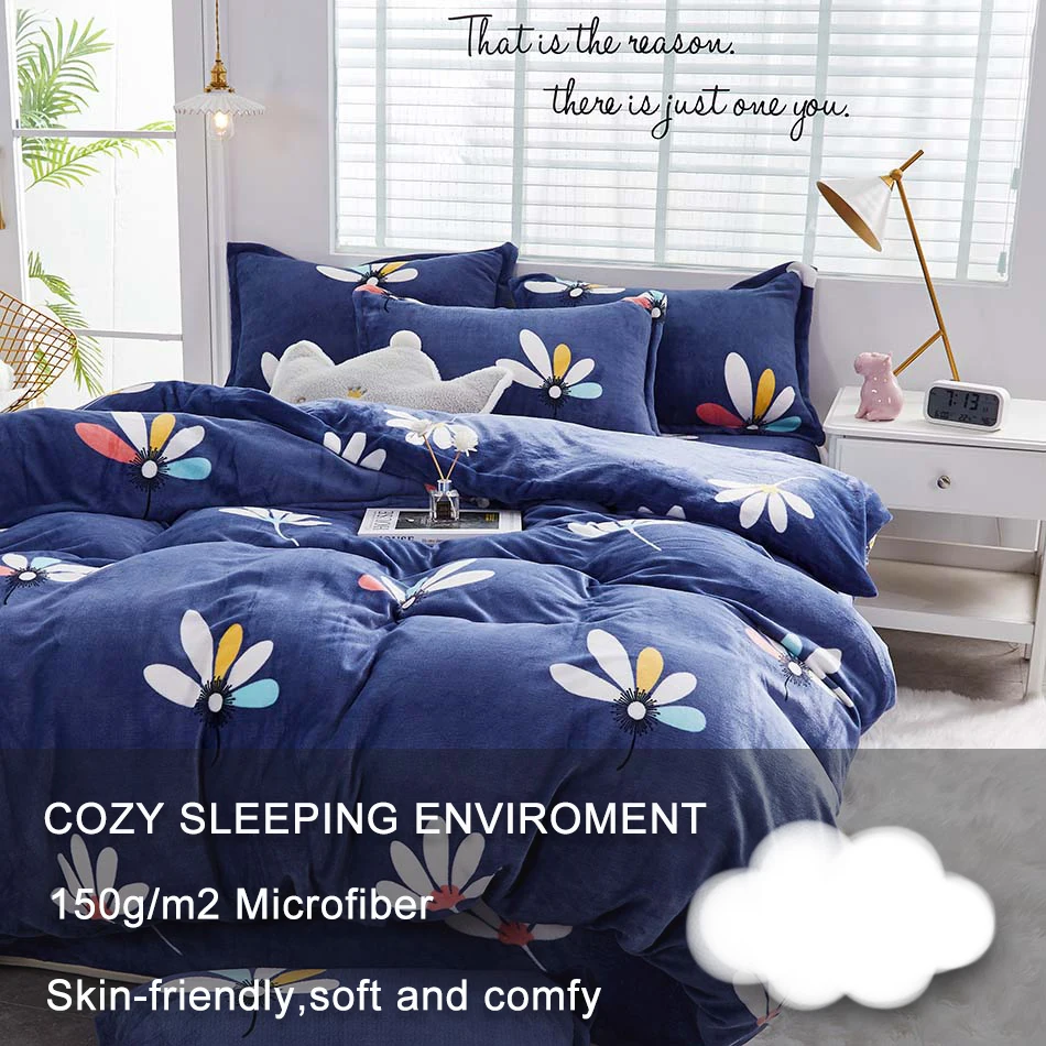 Фланелевый домашний комплект пододеяльников 1 шт. коралловый флисовый