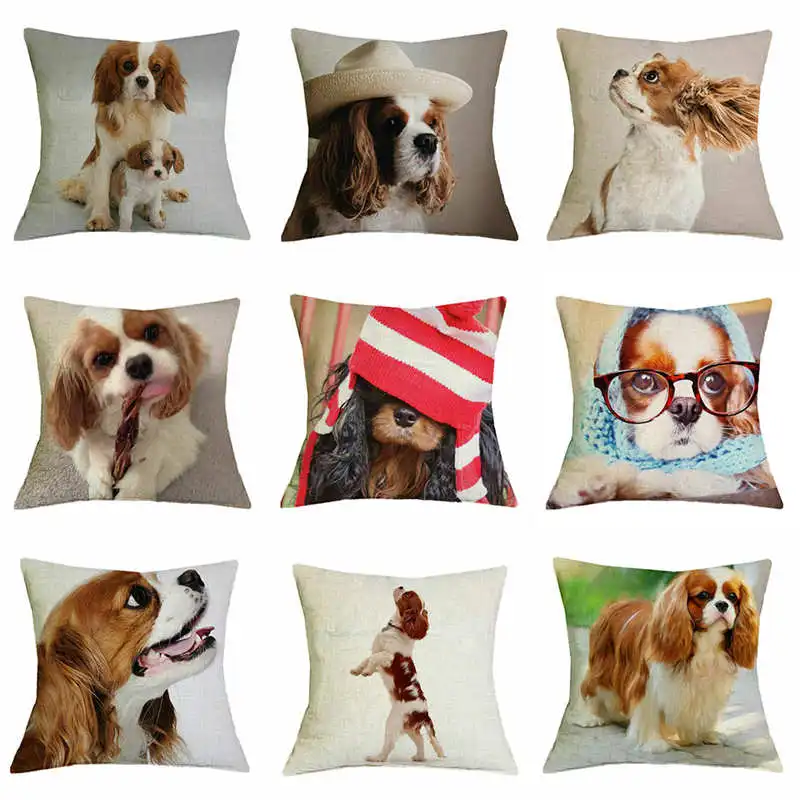 Симпатичная собака Спаниель животное брошь наволочка автомобиль домашний диван