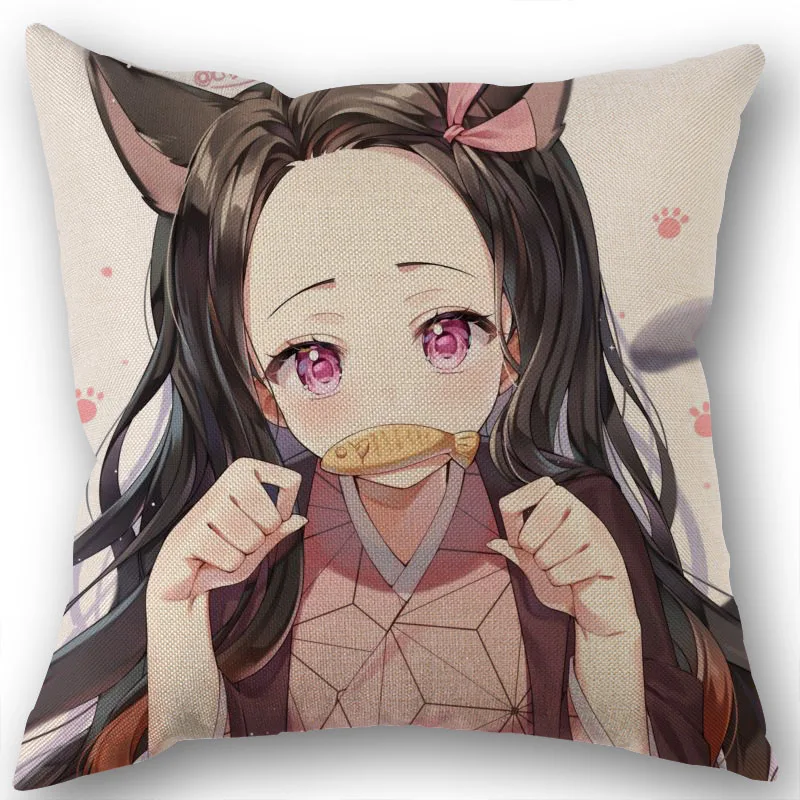 

Kamado Nezuko Cushion Pillow Tent,Office,Home Cotton Linen Zippered Pillowcase Family Home Accessories Customizable One Side