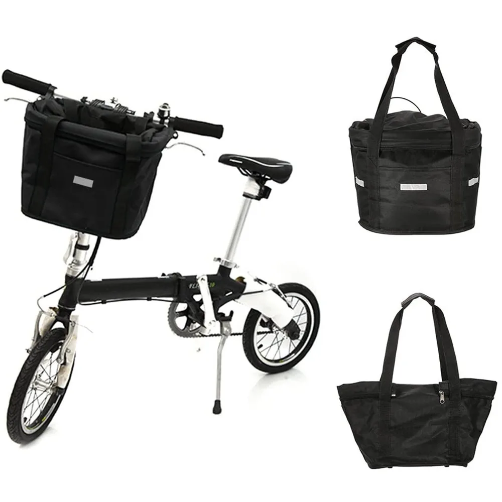 

Bicycle canvas basket environmental protection pocket waterproof folding zipper large capacity riding accessories