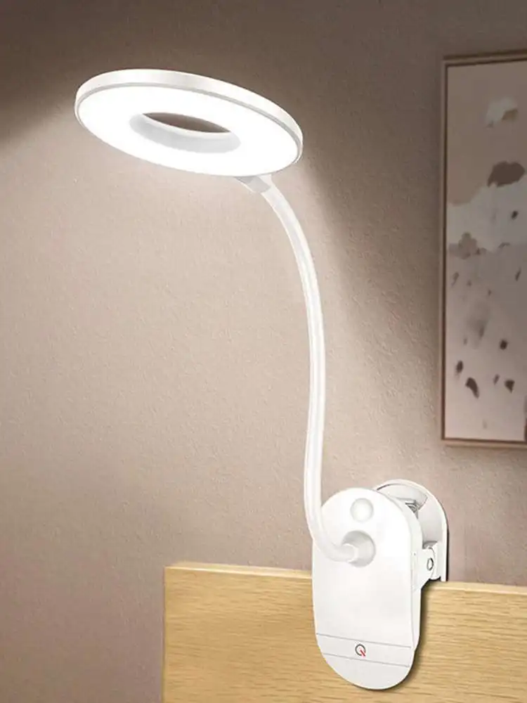 

Rechargeable LED Reading Light Dimmable Eye Protection Desk Lamp Clip-on Clamp Bed Table Desk Lamp Touch Sensor Switch New