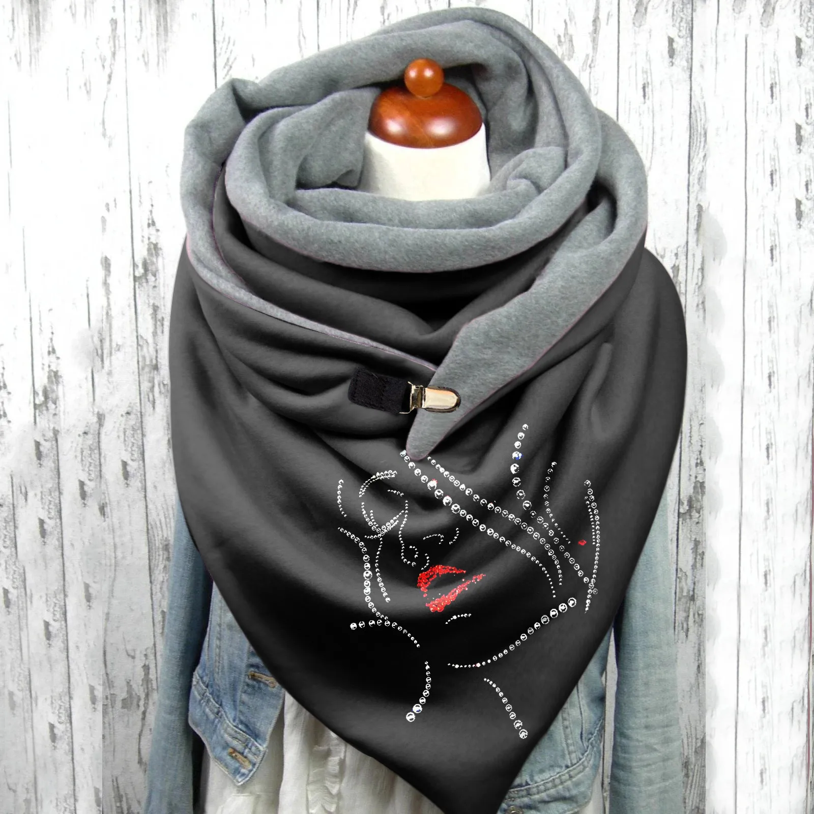 Модный женский шарф стразы женские зимние шарфы теплые обогреватели для шеи шаль