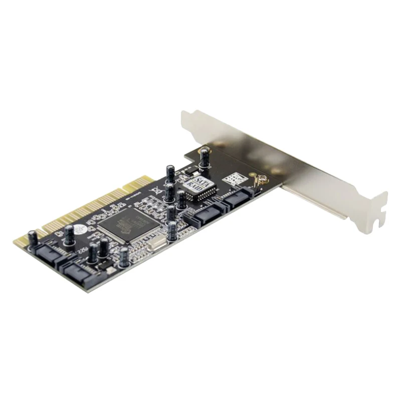 

PCI SATA Плата расширения PCI к 4-портовой SATA преобразовательная карта 3114 массив PCI к SATA адаптер карта с 4 Sata кабелями