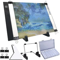 a4 led light pad for diamond painting usb powered light board kit adjustable brightness with detachable stand and clips